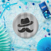 Hipster Mr. Mustache Pet Glazen Verjaardagsfeest Papieren Bordje (Feest)
