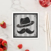 Hipster Mr. Mustache Pet Glazen Verjaardagsfeest Servet (Insitu)