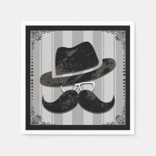 Hipster Mr. Mustache Pet Glazen Verjaardagsfeest Servet
