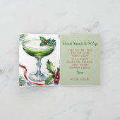 Hipster Mrs Claus & Cocktail Recept Kerstmis Kaart (Binnen)