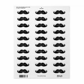 Hipster Mustache Aangepast adreslabel Etiket (Full Sheet)