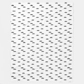 Hipster Mustache Black op elke aangepaste kleur Fleece Deken (Voorkant)