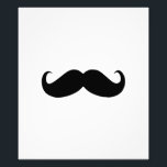 Hipster Mustache Foto afdrukken<br><div class="desc">Zwarte en Witte Regels</div>