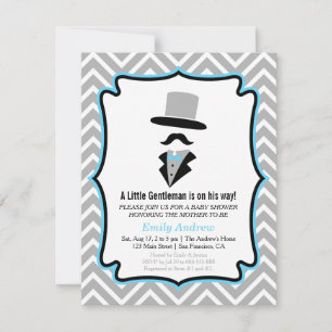 Hipster Mustache Gentleman Baby Boy Shower Kaart