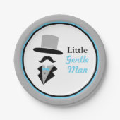 Hipster Mustache Gentleman Baby Boy Shower Papieren Bordje (Voorkant)