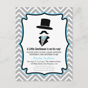 Hipster Mustache Little Man Baby Boy Shower Kaart
