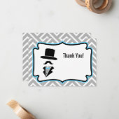 Hipster Mustache Little Man Bedankt Opmerking Notitiekaartje (Voorkant / Achterkant in situ)