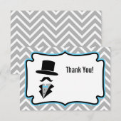 Hipster Mustache Little Man Bedankt Opmerking Notitiekaartje (Voorkant / Achterkant)