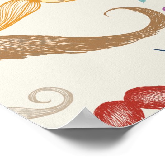 Hipster Mustache Pattern Poster (Hoek)