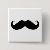Hipster Mustache Square Button (Voorkant)
