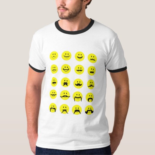 Hipster Mustache T Shirt Face Mustache (Voorkant)