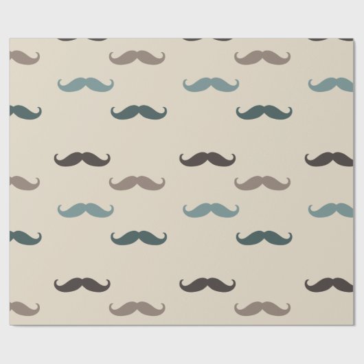 Hipster Mustaches Cadeaupapier (Vlak)