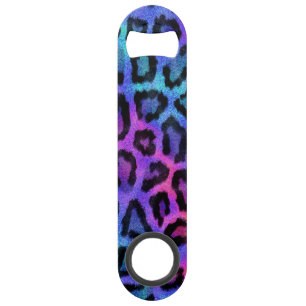 Hipster Neon Pink Blauwgroen Leopard Animal Print Speed Flessenopener