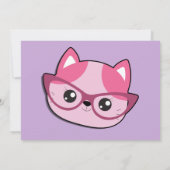 Hipster Nerdy Kitten Cats Girls Birthday Kaart (Achterkant)