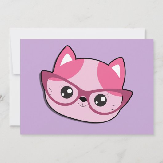 Hipster Nerdy Kitten Cats Girls Birthday Kaart (Achterkant)
