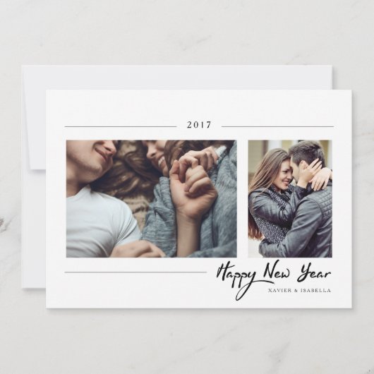 Hipster New Year Foto Feestdagenkaart (Voorkant)
