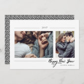 Hipster New Year Foto Feestdagenkaart (Voorkant / Achterkant)