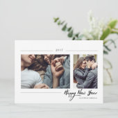 Hipster New Year Foto Feestdagenkaart (Staand voorkant)