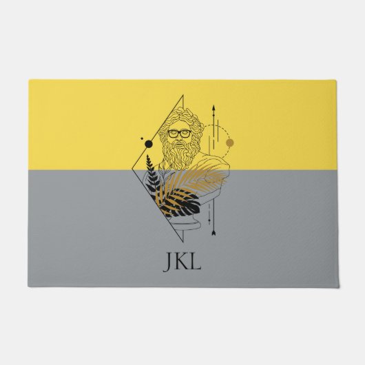 Hipster Olympic God Colorblock Monogram Deurmat (Voorkant)