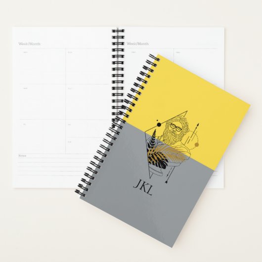 Hipster Olympic God Colorblock Monogram Planner (Display)