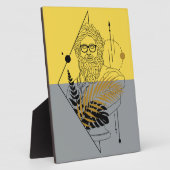 Hipster Olympische God Kleurblok Fotoplaat (Zijkant)