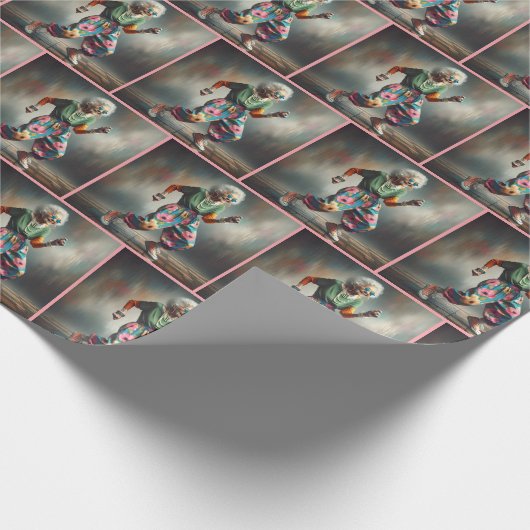 Hipster oma dansen cadeaupapier (Hoek)