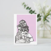 Hipster oom Vlad Briefkaart (Staand voorkant)