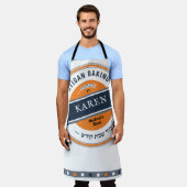 Hipster Oranje Navy Ambachtelijk Bakken met Hebree Schort (Gedragen)