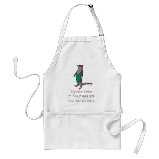 Hipster Otter Apron Standaard Schort (Voorkant)