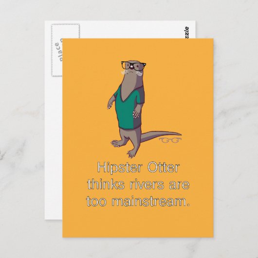 Hipster Otter Briefkaart (Voorkant / Achterkant)