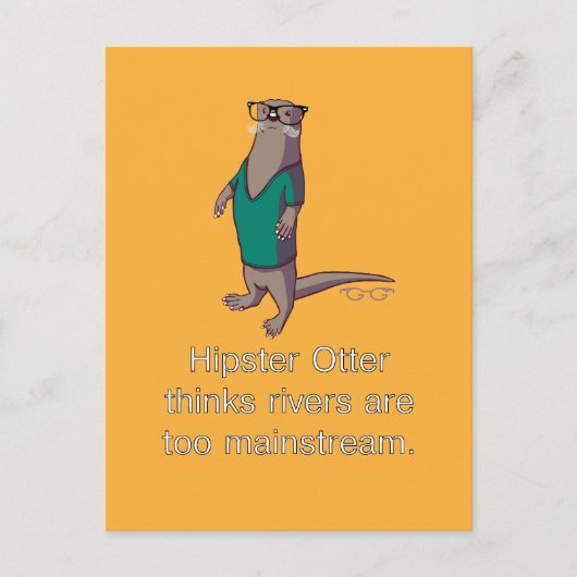 Hipster Otter Briefkaart (Voorkant)