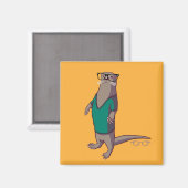 Hipster Otter Magnet (zonder tekst) (Voorkant / Achterkant)