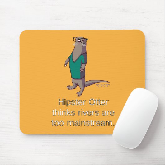 Hipster Otter Mousepad Muismat (Met muis)