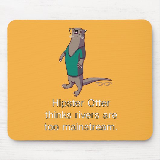 Hipster Otter Mousepad Muismat (Voorkant)
