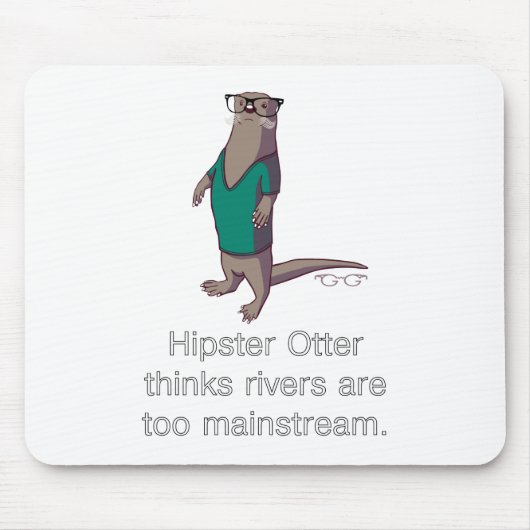Hipster Otter Mousepad Muismat (Voorkant)