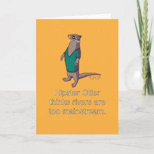 Hipster Otter Note Card Kaart