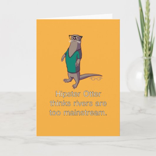 Hipster Otter Note Kaart (Voorkant)