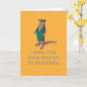 Hipster Otter Note Kaart (Gele Bloem)