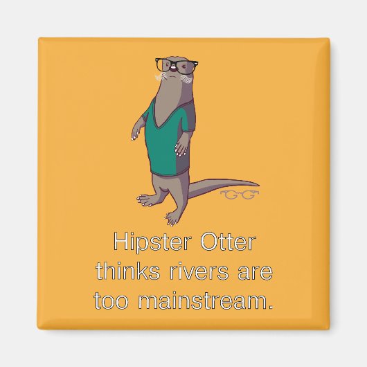 Hipster ottermagneet magneet (Voorkant)