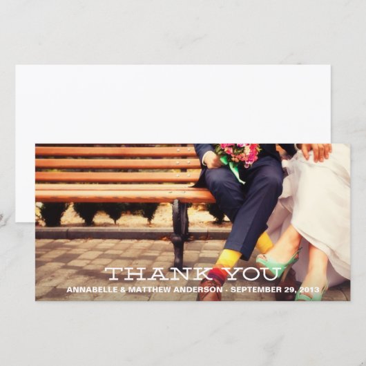 HIPSTER OVERLAY | TROUWKAARTJE OM TE BEDANKEN BEDANKKAART (Voorkant / Achterkant)