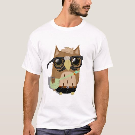 Hipster Owl T-Shirt (Voorkant)