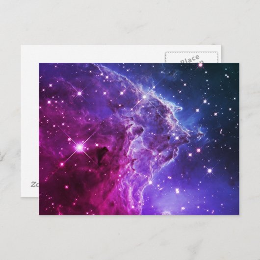 Hipster Paarse Ombre Monkey Head Nebula Briefkaart (Voorkant / Achterkant)