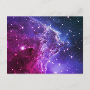 Hipster Paarse Ombre Monkey Head Nebula Briefkaart