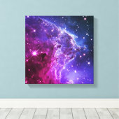 Hipster Paarse Ombre Monkey Head Nebula Canvas Afdruk (Insitu (Houten vloer))