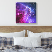 Hipster Paarse Ombre Monkey Head Nebula Canvas Afdruk (Insitu (Slaapkamer))