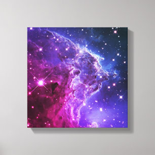 Hipster Paarse Ombre Monkey Head Nebula Canvas Afdruk
