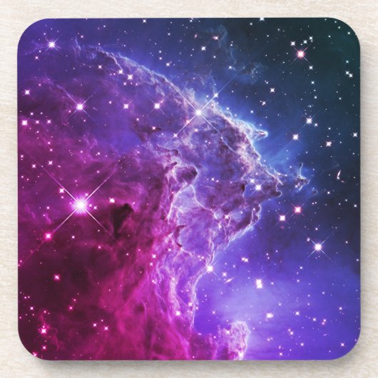 Hipster Paarse Ombre Monkey Head Nebula Drankjes Onderzetter (Voorkant)