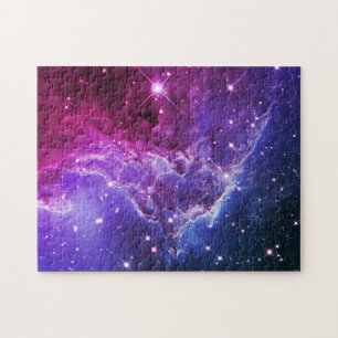 Hipster Paarse Ombre Monkey Head Nebula Legpuzzel