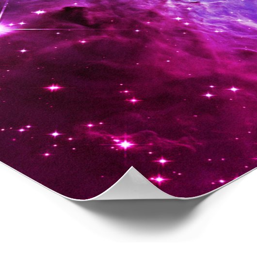 Hipster Paarse Ombre Monkey Head Nebula Poster (Hoek)