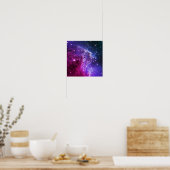 Hipster Paarse Ombre Monkey Head Nebula Poster (Keuken)
